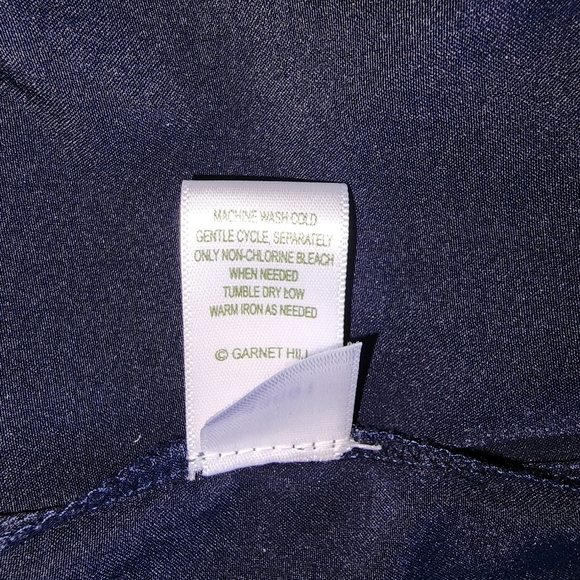 Garnet Hill Dress Sz 4 Blue White Pleated Lagenlook Paisley Floral Drape Pockets - Picture 9 of 9